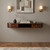 43" Chestnut Solid Wood Floating Console Table With Shelf And Two Drawers