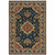 6' X 9' Blue Red And Beige Oriental Power Loom Stain Resistant Area Rug