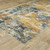 5' X 7' Teal Blue Orange Gold Grey Tan Brown And Beige Abstract Printed Stain Resistant Non Skid Area Rug - 606114620716