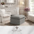 27" Light Grey 100% Linen Ottoman