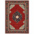 Homeroots Home Decor 5' x 8' Oriental Area Rug, Red Blue Orange and Ivory, Power Loom Stain Resistant with Fringe