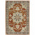 6' X 9' Rust Beige Teal Blue And Gold Oriental Power Loom Stain Resistant Area Rug - 606114595502