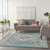 Homeroots Home Decor Light Blue Distressed Medallion Area Rug, Light Blue, 7'x10'