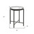22" Black And Clear Glass And Steel Round End Table