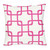 18" Pink And White Fabric Throw Pillow Cover