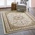 Homeroots Home Decor 7' x 10' Ivory and Beige Machine Woven Oriental Indoor Area Rug