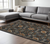 7' X 10' Blue Ivory And Red Oriental Area Rug With Fringe