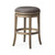30" Stone and Gray Faux Leather and Solid Wood Backless Bar Height Swivel Bar Chair