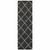 2' X 8' Charcoal And Grey Geometric Shag Power Loom Stain Resistant Runner Rug