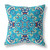 20" X 20" Blue Broadcloth Floral Throw Pillow