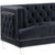 88" Charcoal Velvet And Black Sofa