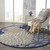 8’ Round Blue Large Floral Indoor Outdoor Area Rug - 4512822809281