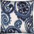 17" X 17" Navy Blue And Cream Zippered Ikat Throw Indoor Outdoor Pillow Cover