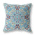 18" X 18" Gray And Blue Blown Seam Suede Geometric Throw Pillow