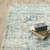 Homeroots Home Decor 8' x 10' Oriental Power Loom Stain Resistant Area Rug, Grey Blue and Ivory