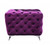 41" Purple Fabric And Black Tufted Arm Chair
