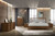 Brown and Gray Wood Tufted Upholstered California King Bed Frame