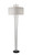 Triple Steel Pole Floor Lamp with Stylish Floating White Fabric Shade Silhouette