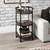 Brown and Black Steel Round Rolling Bar Cart