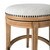 30" Sand and Oak Fabric and Solid Wood Backless Bar Height Swivel Bar Chair