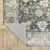 5' X 7' Grey Charcoal Gold Brown Ivory Pale Sage And Light Blue Oriental Printed Stain Resistant Non Skid Area Rug - 606114618751