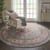 Homeroots Home Decor 8' Round Gray and Gold Medallion Area Rug