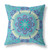 26" X 26" Blue And Purple Broadcloth Floral Throw Pillow