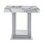 24" White and Silver Faux Marble and Wood Pedestal End Table