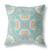 16" X 16" Green And White Broadcloth Floral Throw Pillow