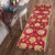Homeroots Home Decor 2' x 7' Red Floral Vines Bordered Wool Runner Rug, Red, Wool