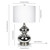 23" Nickel Glass Table Lamp With White Drum Shade