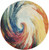 5' Yellow And Ivory Abstract Round Rug