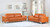 73'' X 39'' X 32'' Modern Camel Leather Sofa And Loveseat