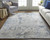 4' X 6' Ivory Gray And Blue Abstract Distressed Area Rug