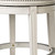 26" Bone and Antiqued White Fabric and Solid Wood Backless Counter Height Swivel Bar Chair