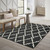 Homeroots Home Decor 7' x 10' Black and Ivory Trellis Indoor Outdoor Area Rug