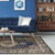 3' X 5' Navy Blue Gold And Ivory Medallion Area Rug