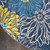 5' Blue And Gold Floral Round Rug