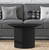 35" Black Wood Round Pedestal Coffee Table