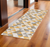 6' Yellow And Ivory Geometric Runner Rug