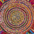 Homeroots Home Decor Multicolored Chindi And Natural Jute Fringed Round Rug 