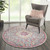 5' Gray And Pink Medallion Round Rug