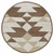 4’ Round Brown Bohemian Geometric Area Rug - 808230063303
