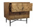 28" Natural Two Drawer Distressed Carved Geometric Solid Wood Nightstand