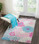 4' X 6' Gray And Pink Floral Area Rug