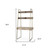 42" Brown and Gold Solid Wood and Metal Sled Ladder Desk
