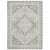3' X 5' Grey And White Oriental Power Loom Stain Resistant Area Rug