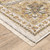 2' X 3' Ivory And Gold Oriental Power Loom Stain Resistant Area Rug With Fringe Polyester Home Accent