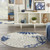 Homeroots Home Decor Ivory and Navy Indoor Outdoor Area Rug, 5 Inch Round