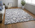 4' X 6' Ivory Gray And Taupe Geometric Power Loom Stain Resistant Area Rug